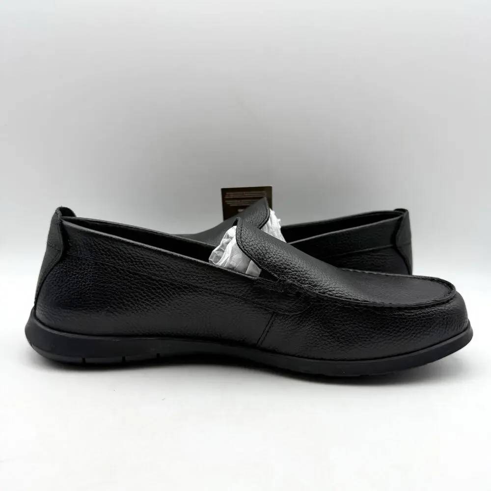 Clarks Mens Flexway Step Loafers LEFT 8 Wide RIGHT 7.5 Wide Black Leather EUC